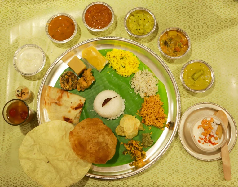 South Indian vegetarian Golden thali meal by Sar V Sri pure veg catering Chennai
