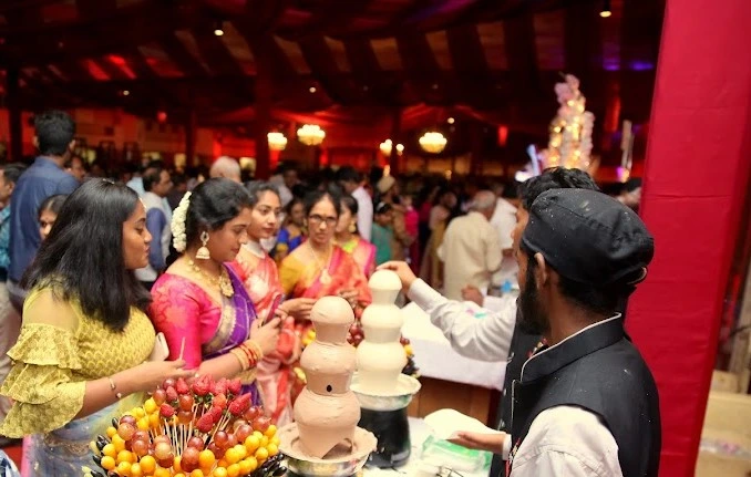 Individual dessert cups served for birthday catering by Sar V Sri