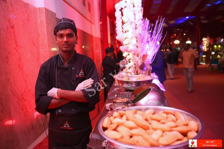 Live paani poori counter by Sar V Sri offering professional food catering services at an event