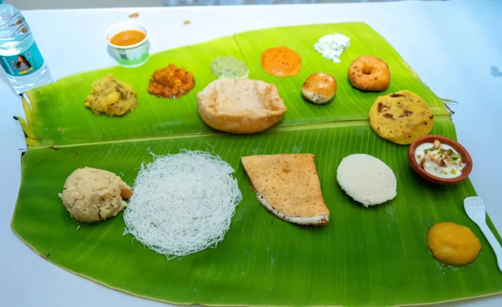 Authentic Veg Meals Served in Banana Leaf