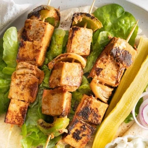 Lebanese grilled paneer and vegetable skewers served by Sar v Sri Lebanese Catering Services